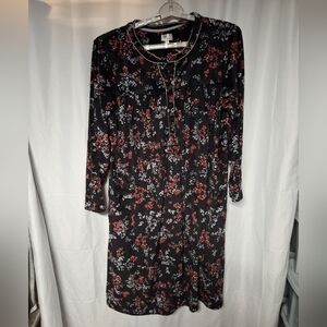 Aria Black Floral Robe/ Housecoat